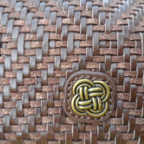 NWT Elliott Lucca Brown Weaved Crossbody - Picture 4 of 10